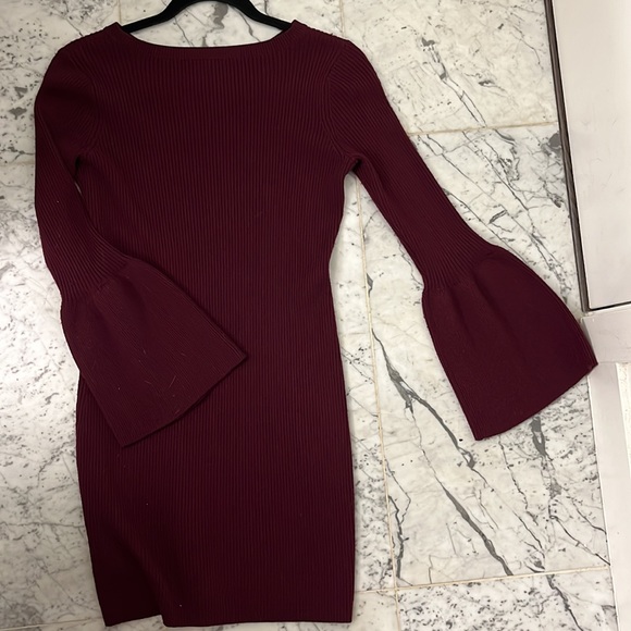 Burgundy Club Monaco Wool Sweater Dress - Picture 3 of 6